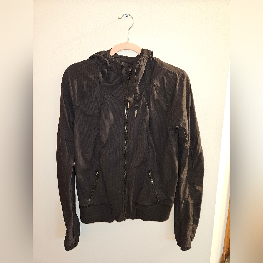 Black Hooded Lightweight Jacket - Unbranded